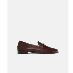Zara Leather Loafers in Tobacco.